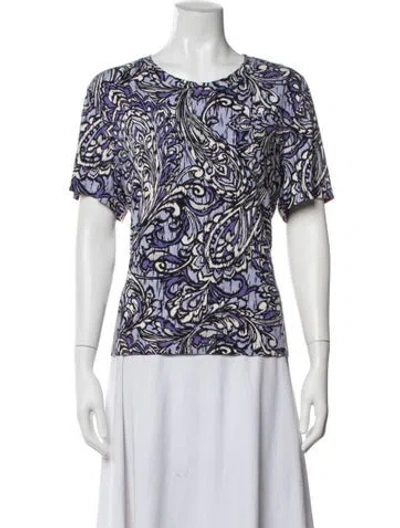 Pre-owned St John Patterned Crew Neck Top In Multi