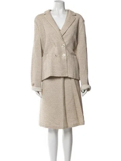 Pre-owned St John Patterned Dress Set In Black