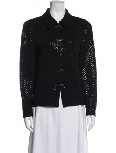 Pre-owned St John Patterned Evening Jacket In Black
