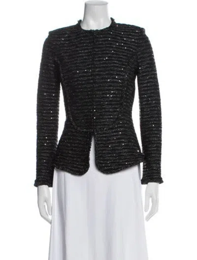 Pre-owned St John Patterned Evening Jacket In Black