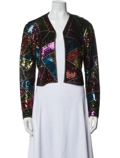 Pre-owned St John Patterned Evening Jacket In Black