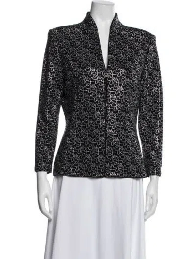 Pre-owned St John Patterned Evening Jacket In Black