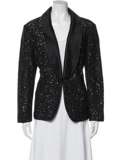 Pre-owned St John Patterned Evening Jacket In Black/metallic