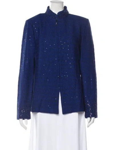 Pre-owned St John Patterned Evening Jacket In Blue