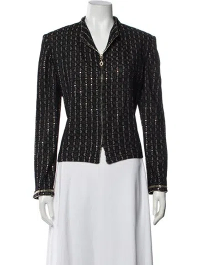 Pre-owned St John Patterned Evening Jacket In Blue