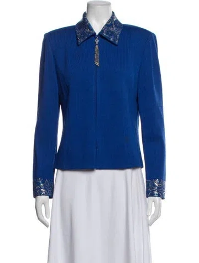 Pre-owned St John Patterned Evening Jacket In Blue