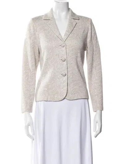 Pre-owned St John Patterned Evening Jacket In Neutrals