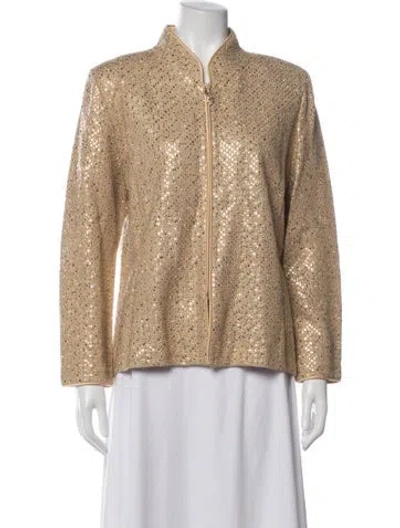 Pre-owned St John Patterned Evening Jacket In Neutrals