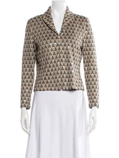 Pre-owned St John Patterned Evening Jacket In Neutrals