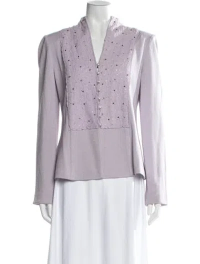 Pre-owned St John Patterned Evening Jacket In Purple