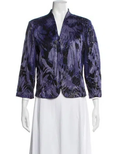 Pre-owned St John Patterned Evening Jacket In Purple