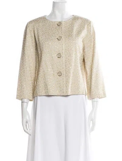 Pre-owned St John Patterned Evening Jacket W/ Tags In Neutral