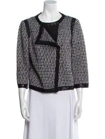 Pre-owned St John Patterned Jacket In Black