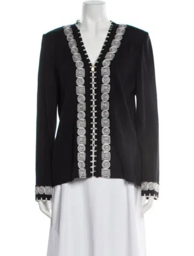 Pre-owned St John Patterned Jacket In Black