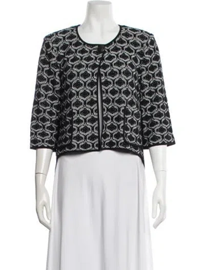 Pre-owned St John Patterned Jacket In Black