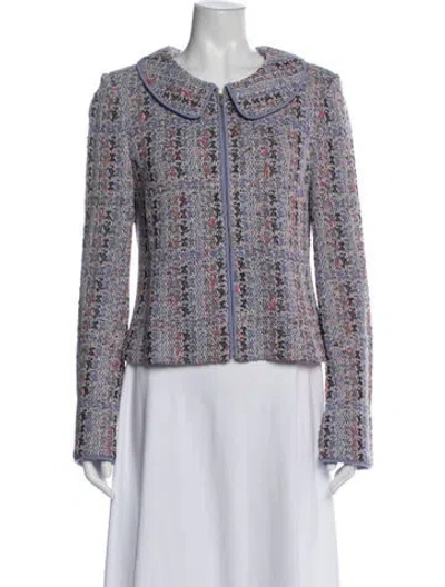 Pre-owned St John Patterned Jacket In Blue