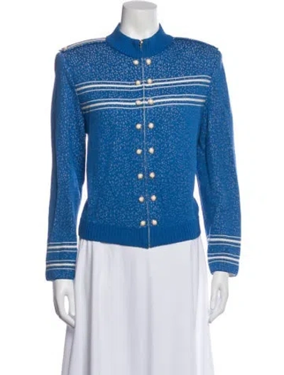 Pre-owned St John Patterned Jacket In Blue