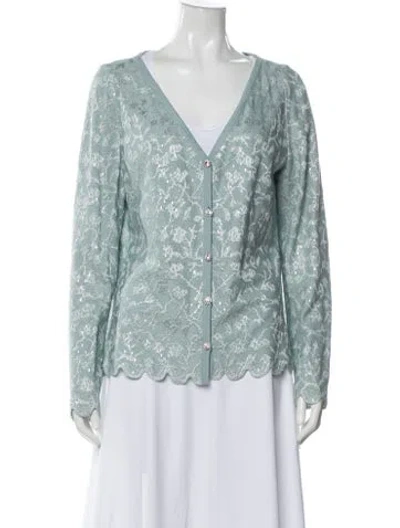 Pre-owned St John Patterned Jacket In Blue