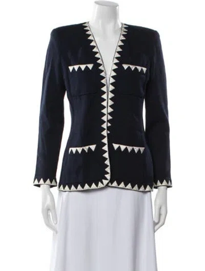 Pre-owned St John Patterned Jacket In Blue