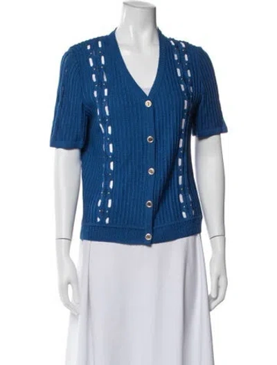Pre-owned St John Patterned Jacket In Blue