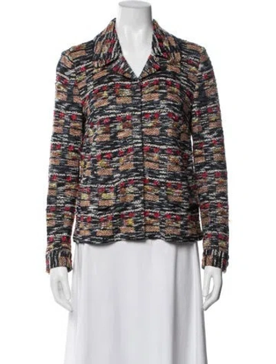Pre-owned St John Patterned Jacket In Blue