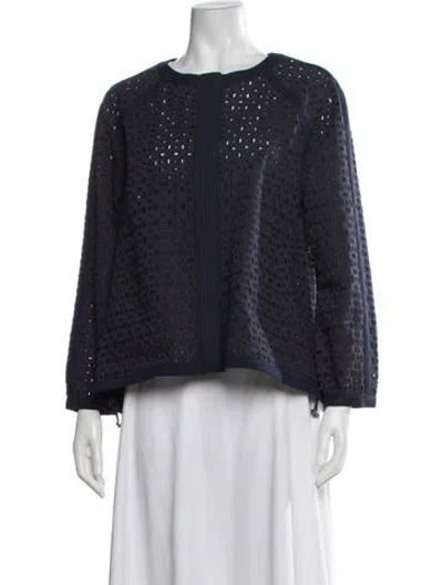 Pre-owned St John Patterned Jacket In Blue