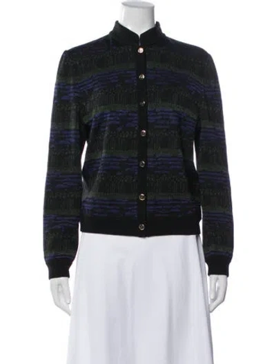 Pre-owned St John Patterned Jacket In Blue
