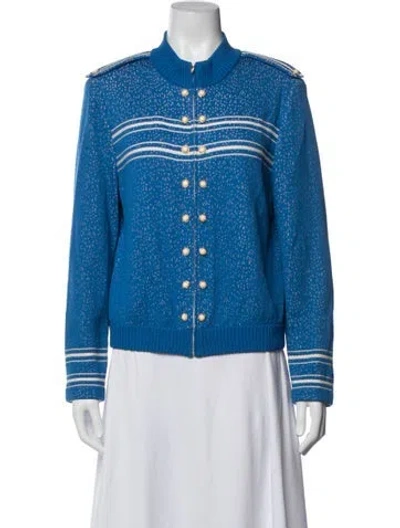 Pre-owned St John Patterned Jacket In Blue