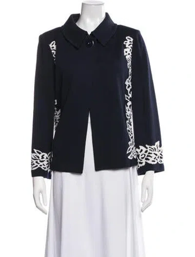 Pre-owned St John Patterned Jacket In Blue