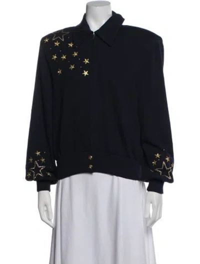 Pre-owned St John Patterned Jacket In Blue