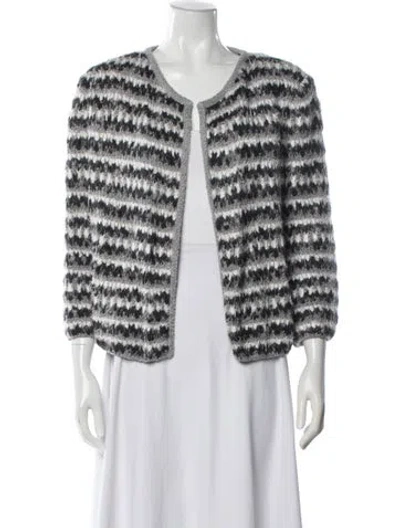 Pre-owned St John Patterned Jacket In Gray