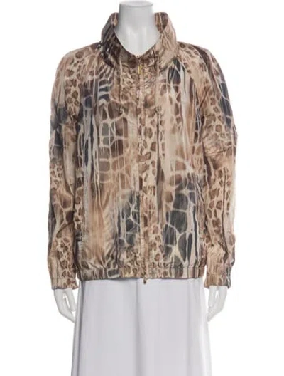 Pre-owned St John Patterned Jacket In Green