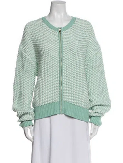 Pre-owned St John Patterned Jacket In Green