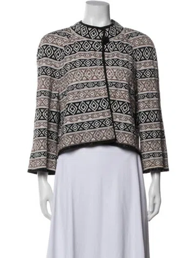 Pre-owned St John Patterned Jacket In Neutrals