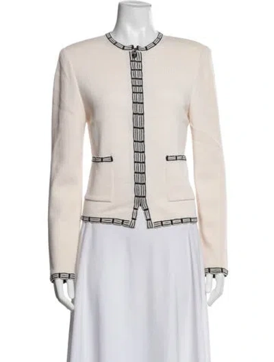 Pre-owned St John Patterned Jacket In Neutrals