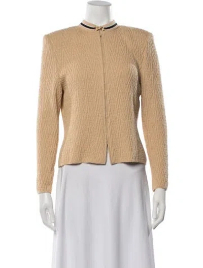 Pre-owned St John Patterned Jacket In Neutrals