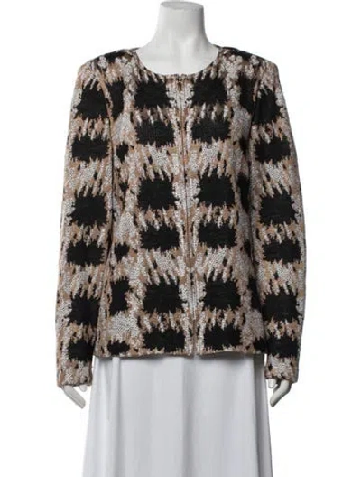 Pre-owned St John Patterned Jacket In Neutrals