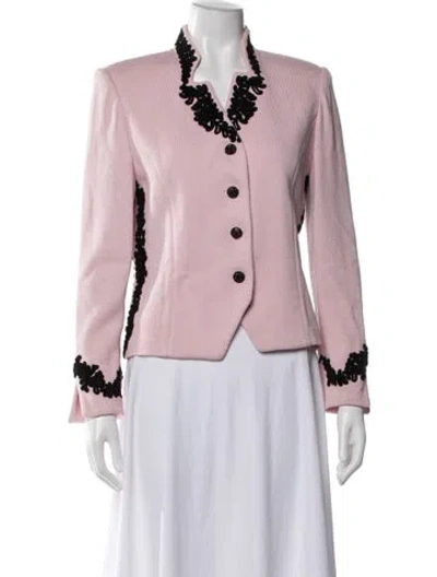 Pre-owned St John Patterned Jacket In Pink
