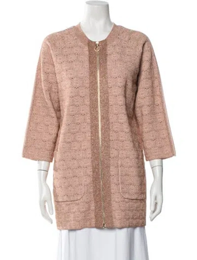 Pre-owned St John Patterned Jacket In Pink
