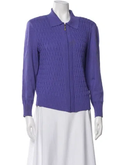 Pre-owned St John Patterned Jacket In Purple