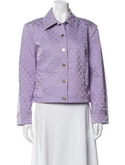 Pre-owned St John Patterned Jacket In Purple