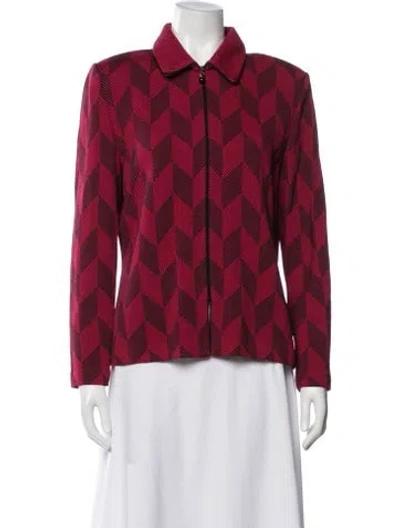 Pre-owned St John Patterned Jacket In Red