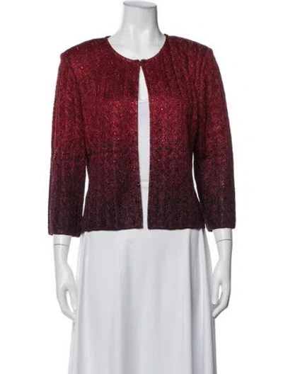 Pre-owned St John Patterned Jacket In Red