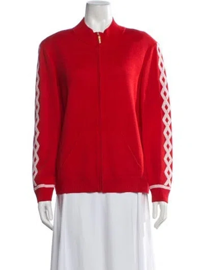 Pre-owned St John Patterned Jacket In Red