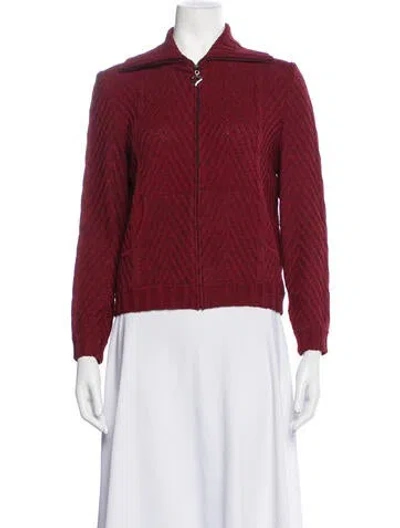 Pre-owned St John Patterned Jacket In Red