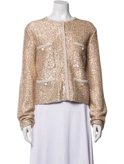 Pre-owned St John Patterned Jacket W/ Tags In Neutral