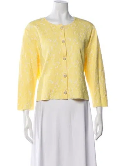 Pre-owned St John Patterned Jacket W/ Tags In Yellow