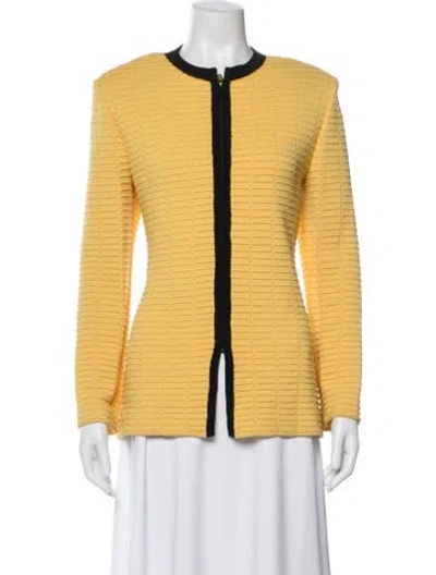 Pre-owned St John Patterned Jacket In Yellow