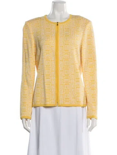 Pre-owned St John Patterned Jacket In Yellow