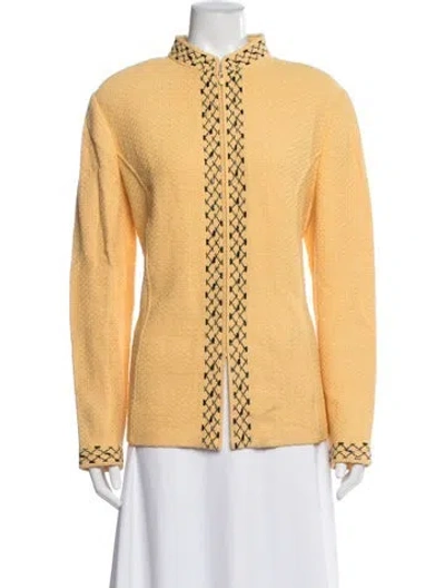 Pre-owned St John Patterned Jacket In Yellow